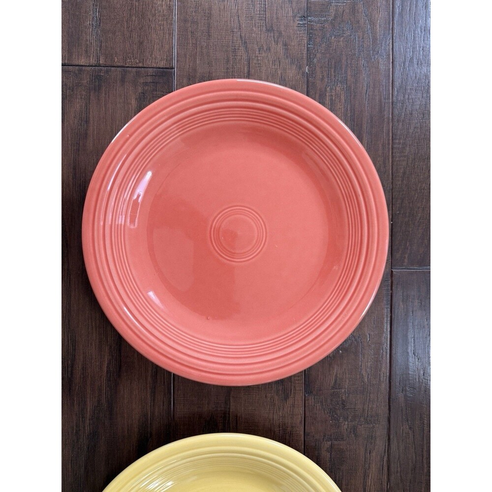Lot Of 4 Vintage Fiestaware 10.5 Dinner Plate Yellow Orange Unmarked Purple - Picture 3 of 11